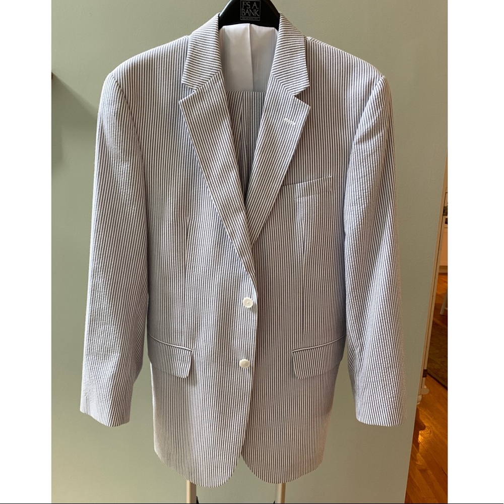 Blue & White Seersucker Suit